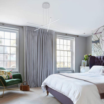 ROYAL PEARL 3 Light LED Pendant Light Modern Chandelier Linear Art Chandelier Adjustable Pendant Hanging Light Fixture for Living Dining Room Kitchen...